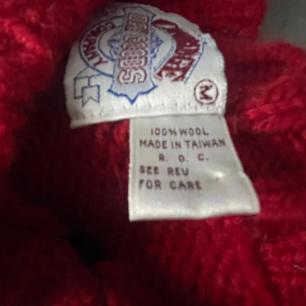 Cambridge Dry Goods Sweater Vest Mens Medium Red Fair Isle Reindeer Wool Vintage